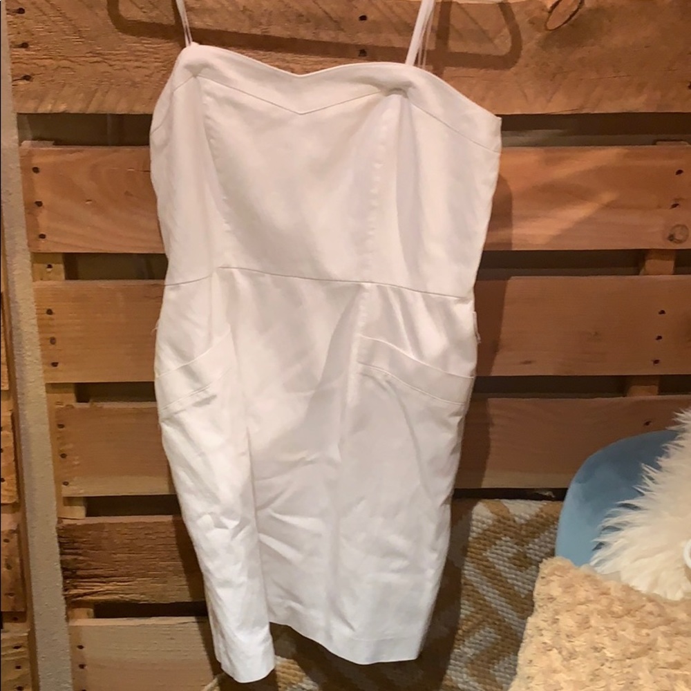 Strapless white dress
